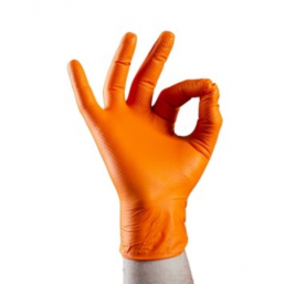 Gant nitrile Orange Taille M non poudré Taille 7/8 Boîte de 50